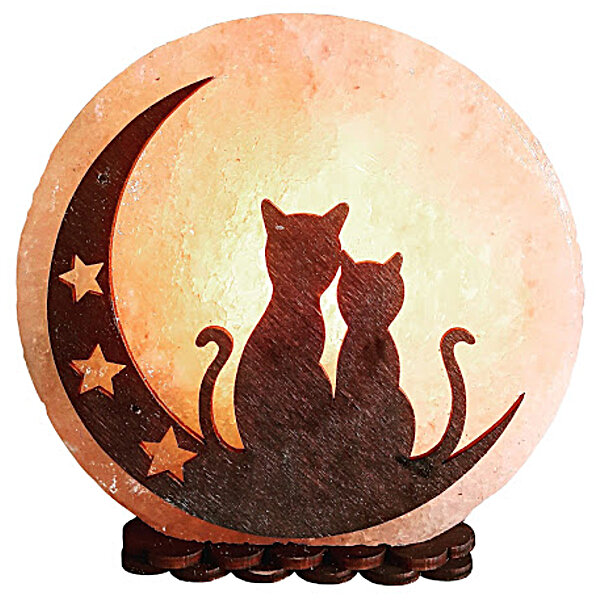 Соляной светильник "Коты на Луне" (3-4 кг) Saltlamp