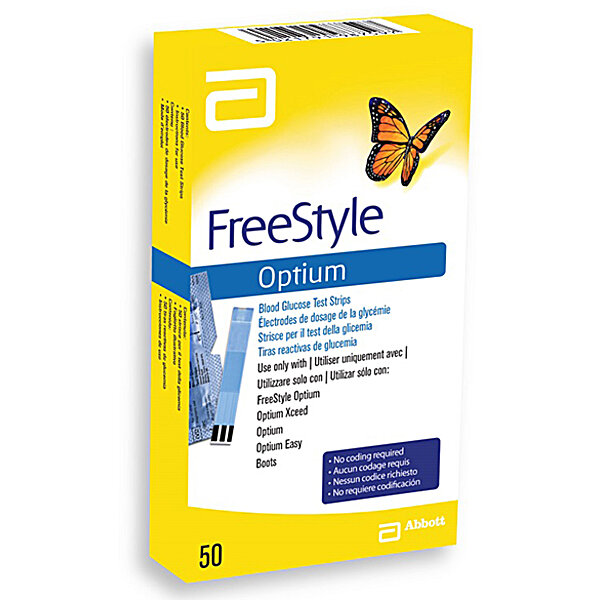 Тест- смужки FreeStyle Optium ( фрістайл Оптиум ) , 50 шт. в упаковці