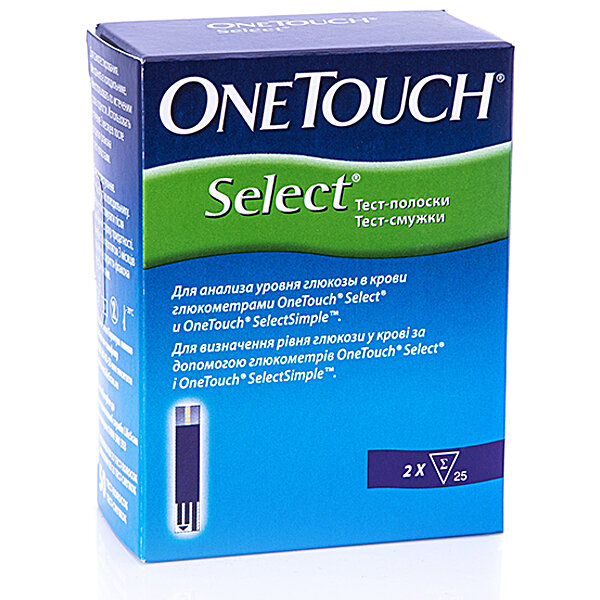 Тест-полоски One Touch Select, 50 шт.
