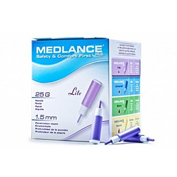 Ланцет Medlance plus Lite Голка 25G, глибина проникнення 1,5 мм, 200 шт.