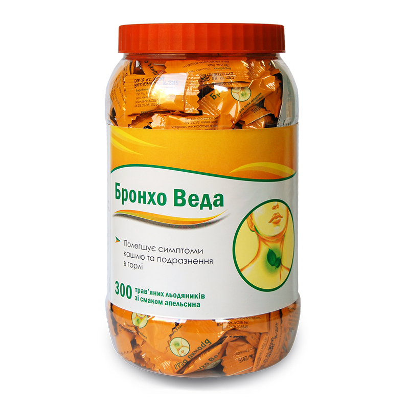 Бронхо Веда (апельсин) леденцы №300 банка - купить в Киеве и Украине ...