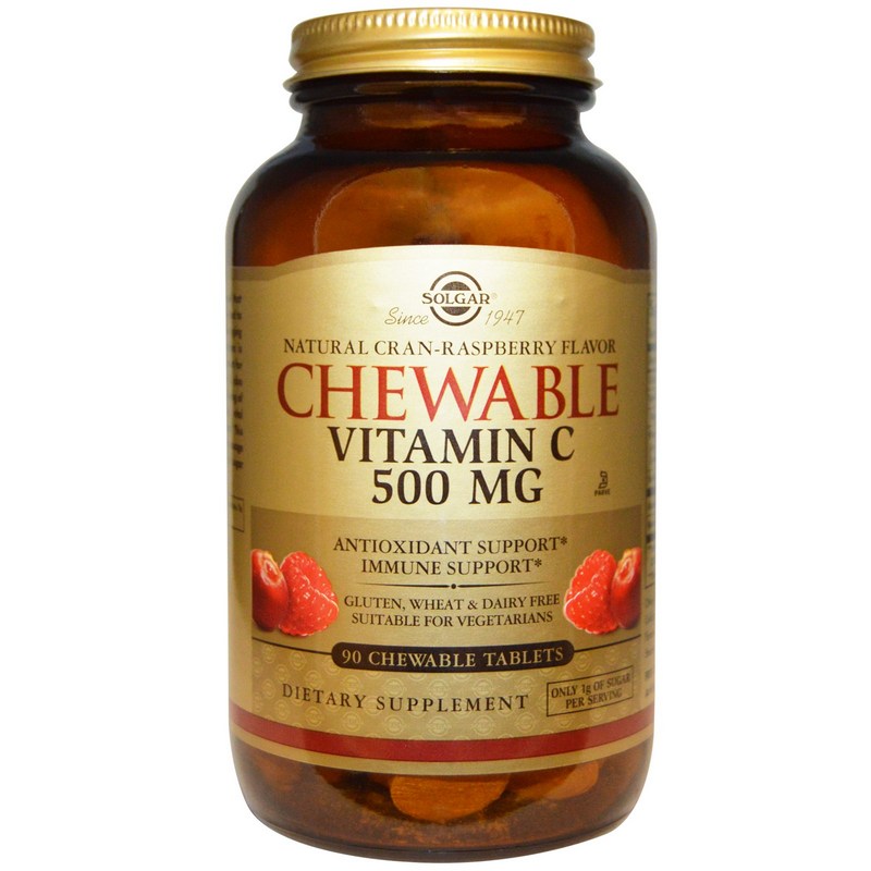 Витамин С (Vitamin C) с малиновым вкусом Солгар №90 - купить в Киеве и ...