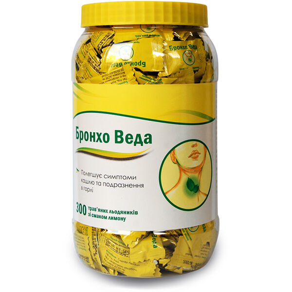 Бронхо Веда (лимон) леденцы №300 банка - купить в Киеве и Украине ...