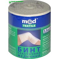 Бинт эластичный медицинский средней растяжимости 5 м х 12 см Med textile 