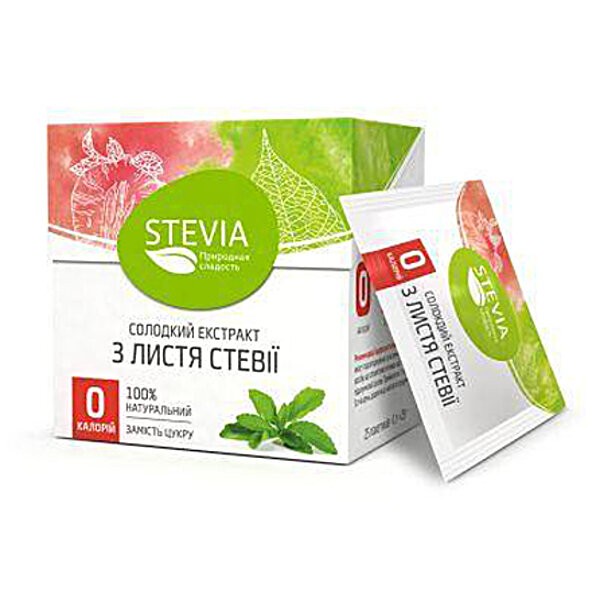 Стевія в стіках , упаковка 25 стіків по 1 гр Stevia