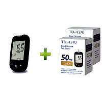 Акційний набір! TD-4183 Глюкометр TaiDoc для визначення рівня глюкози + тест-смужки глюкоза №100 