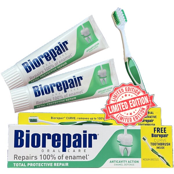 BIOREPAIR НАБОР TOTAL лимитированная серия 2 пасты + зубная щетка в ...