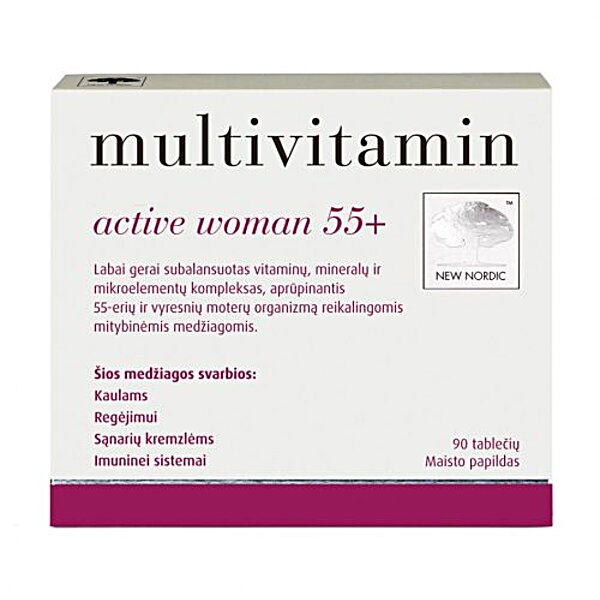 New Nordic Мультивитамины для женщин Multivitamin active women 55+ 90 таблеток