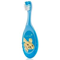 Детская зубная щетка  Brush-Baby Flossbrush 0-3 лет голубая голубая
