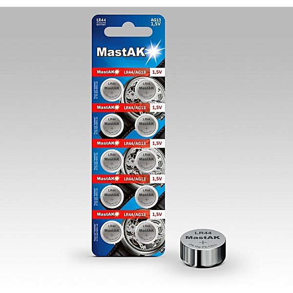 Батарейки тип AG13 / LR44 MastAK для підсилювачів слуху 10 шт - купити ...