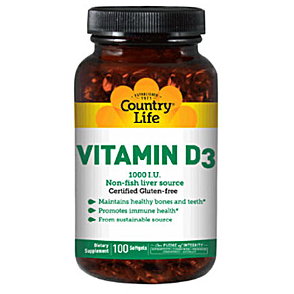 Country Life Витамин D3 100 мягких капсул
