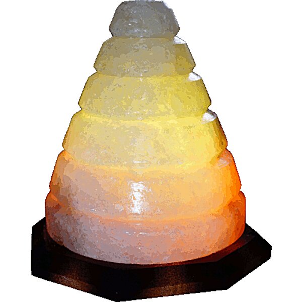 Соляной светильник "Конус" (4-5 кг) с цветной лампой "Артёмсоль"