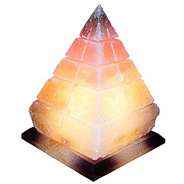 Соляной светильник "Пирамида Египетская" (5 кг) с цветной лампочкой, "Saltlamp" (Украина)