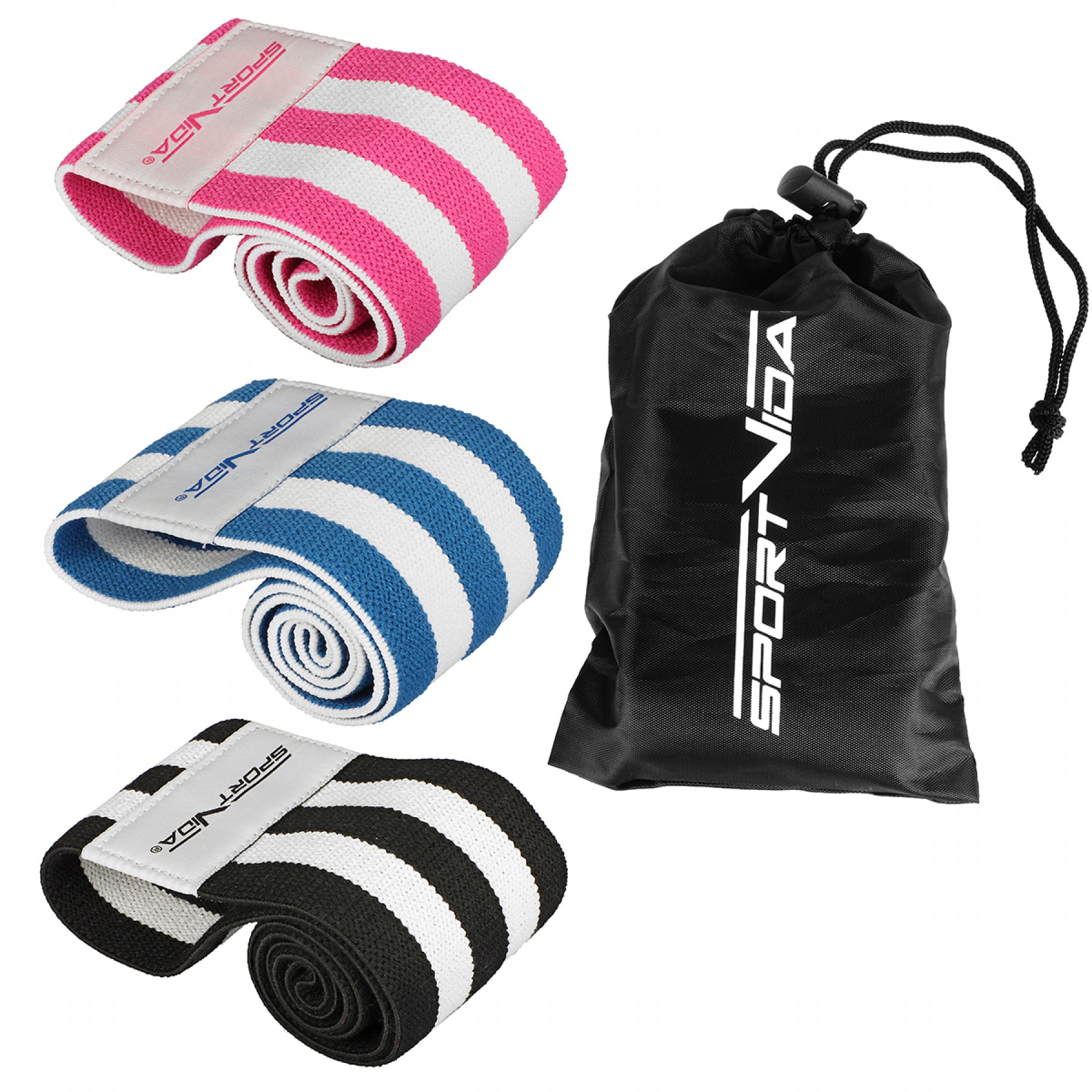 Резинка для фитнеса и спорта тканевая SportVida Hip Band 3 штуки SV ...