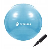 М'яч для фітнесу (фітбол) Springos 55 см Anti-Burst FB0006 Sky Blue S49-2405