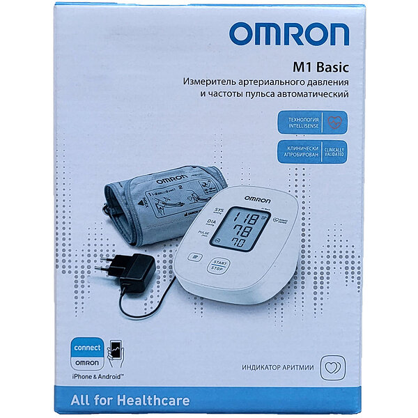 Автоматический тонометр Omron M1 Basic (HEM-7121J- ARU) с адаптером и ...