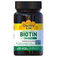 Вітаміни групи В (Biotin) 5 мг 60 капсул ТМ Кантрі Лайф / Country Life 