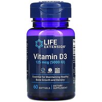 Витамин D3 Life Extension 125 мкг №60