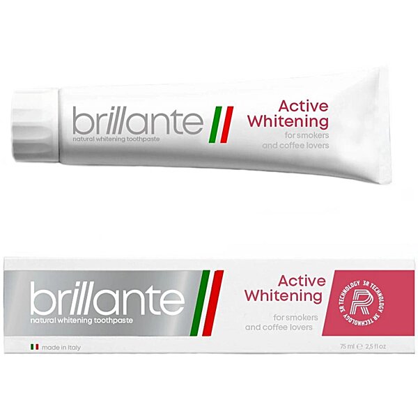 Зубная паста Brillante Active Whitening для курильщиков и ценителей кофе, 75 мл