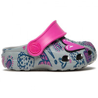 Детские анатомические сабо Coqui 8701 Mid. grey/Fuchsia love + amulet (Чехия) №2