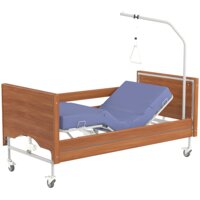 Ліжко RehaBed Taurus 2 LUX, металеве з ламелями, 90x200 см, дерево - горіх (Польща)