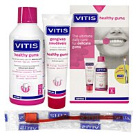 Набор: зубная паста + ополаскиватель Dentaid Vitis Healthy Gums + зубная щетка (Испания)