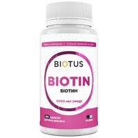 Біотин, Biotin, 5000 мкг, Biotus, 100 капсул (Украина)