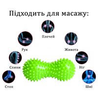 Масажний м'ячик EasyFit Goober з шипами зелений №2