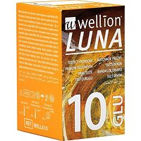 Тест полоски для тестирования уровня глюкозы в крови Wellion Luna, 10 штук