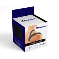 Пластир медичний Nordeplast Кінезіо тейп, 5 см х 5 м чорний