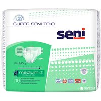 Подгузники Super Seni Trio Air Medium арт. 707, ночные/при повышенном диурезе (10 шт.)
