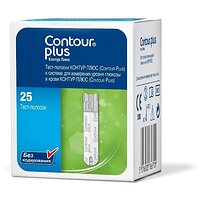 Тест-полоски CONTOUR&reg; PLUS, 25 шт. (Швейцария)