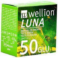 Тест-смужки для тестування рівня глюкози в крові Wellion Luna, 50 штук