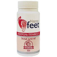 Тальк для ніг Happy Feet "контроль пітливості" (ялівець) 50 г