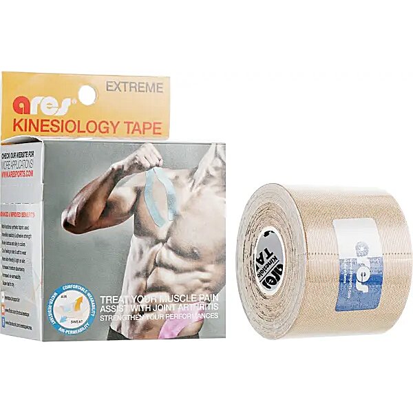 Кінезіо тейп Ares Kinesio Tape Extreme 5x5 (Biege)