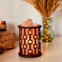 Соляний світильник Saltlamp Корзина "Квадрати" 1,7 кг