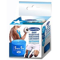 Кінеза тейп, еластичний бинт "Білосніжка", 5 см х 5 м синій