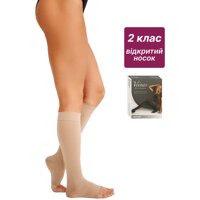 Гольфи компресійні Veinax Microtrans Мікрофібра 825R-Bl клас 2 з відкритим носком, середньої довжини яскраво-беж (Франція)