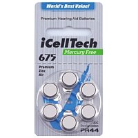 Батарейки для слуховых аппаратов iCellTech A675, 1шт
