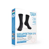 725 Носки для диабетиков с серебром SilverPlus, черный TIANA №2