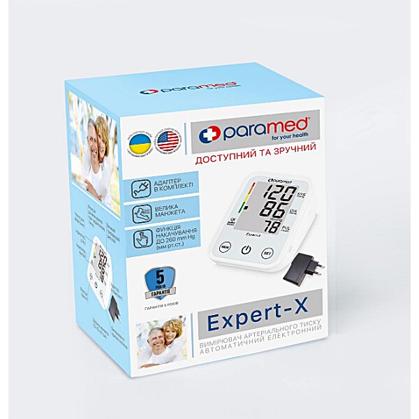 Купити Тонометр автоматичний PARAMED Expert-X з адаптером та манжетою 23-43 см (Україна-Китай)