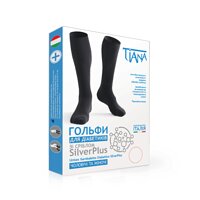 735 Гольфи для діабетиків зі сріблом SilverPlus, чорний розмір 1 TIANA