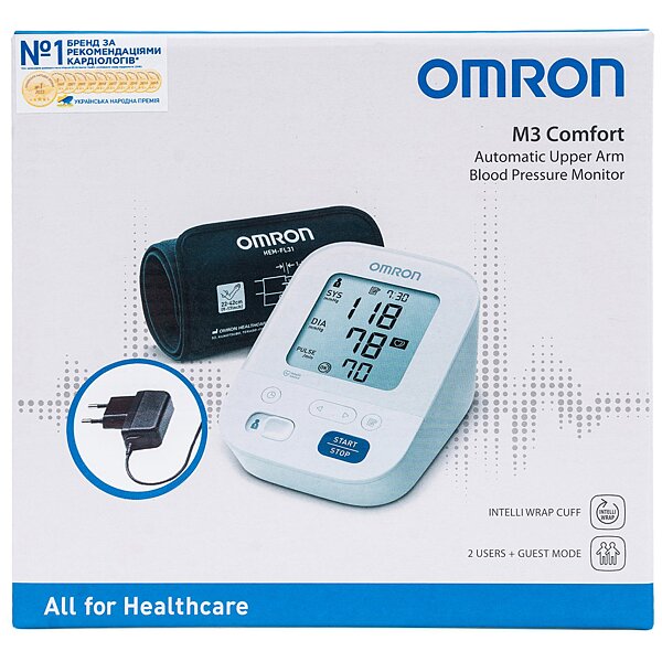 Тонометр OMRON M3 Comfort з адаптером HHP-CM01 (HEM-7155-E) (Японія)