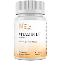 Витамин D3 My Nutri Week 2000 MO, 120 капсул (Украина)