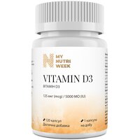 Витамин D3 My Nutri Week 5000 MO, 120 капсул (Украина)