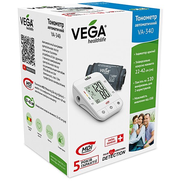 Купити Тонометр автоматичний цифровий Vega VA-340