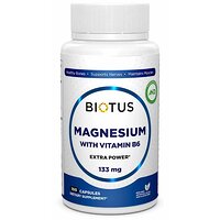 Магний с витамином В6, Magnesium with Vitamin B6, Biotus, 133 мг, 100 капсул (Украина)