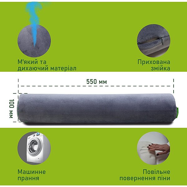 Фото Подушка-валик багатофункціональна ортопедична Elite Decor PMF 003