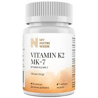 Витамин К2-менахинон-7, Vitamin K2 MK-7, My Nutri Week, 100 мкг, 60 капсул (Украина)
