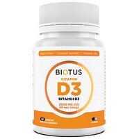 Витамин D3, Vitamin D3, Biotus, 2000 МO, 60 капсул (Украина)